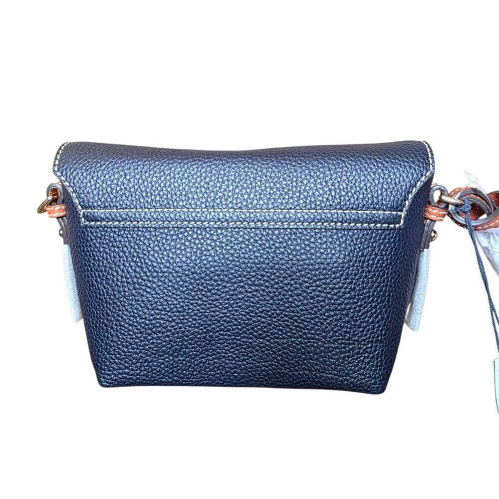 Dooney & Bourke Pebbled Leather Crossbody Saddle Bag Midnight Blue NWT - Picture 4 of 16